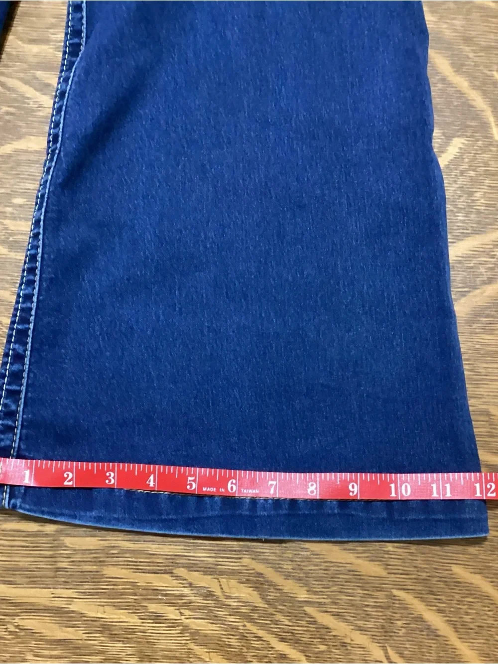 Seven7 Women's Dark Blue Flare Leg Jeans with Embroidered Pockets - Picture 9 of 13